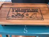 [Laser cut and engrave] Wooden Serving Tray with We're Gonna Need A Bigger Board Jaws Parody Design
