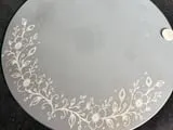 [Laser cut and engrave] Round hand mirror with floral vine etching