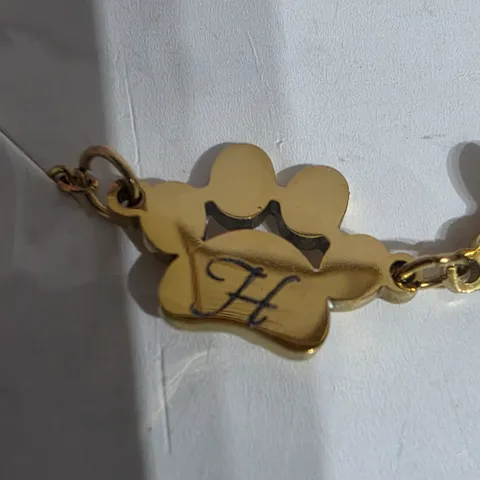 Gold Stainless Steel Dog Paw Bracelet