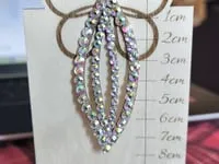 [Laser cut and engrave] Red Rhinestone Heart Dangle Earrings