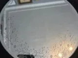 [Laser cut and engrave] Round hand mirror with floral vine etching