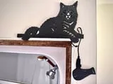 [Laser cut and engrave] Cat Shaped Hair Dryer Holder for Bathroom Wall