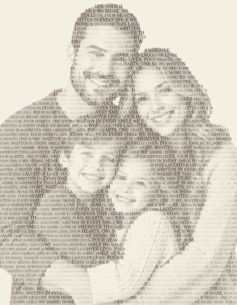A simple text portrait made with the Story Portrait preset