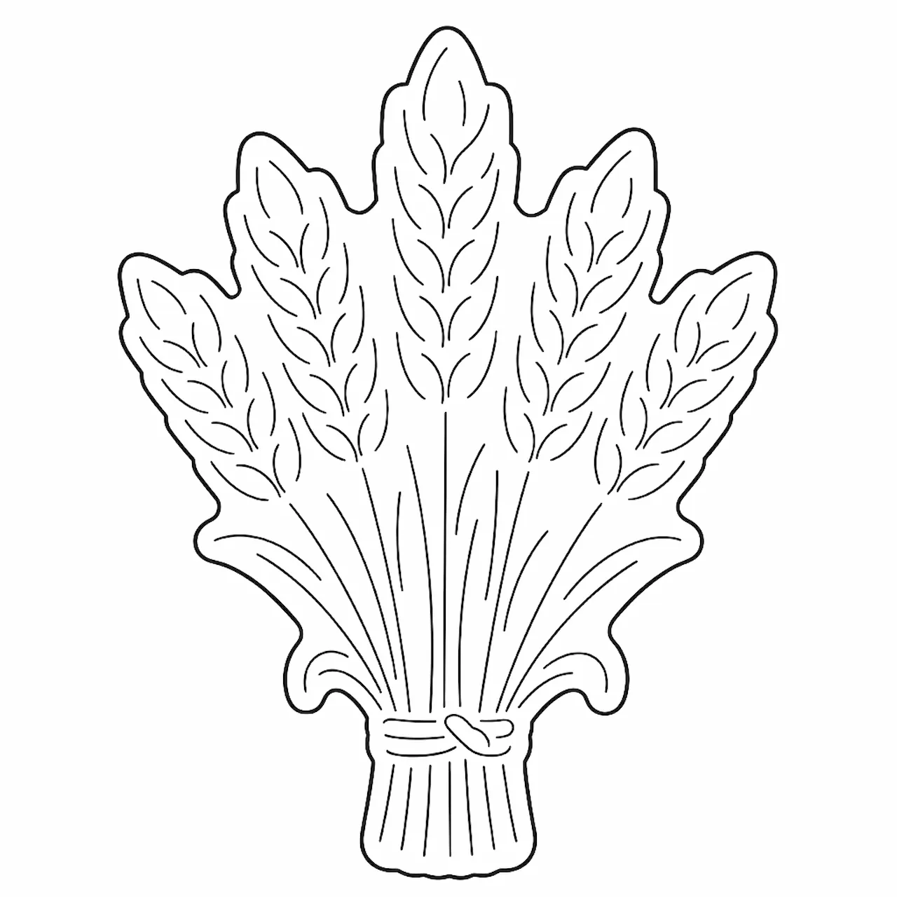 Laser cut and engrave wheat Bundle Line Art cut & engrave