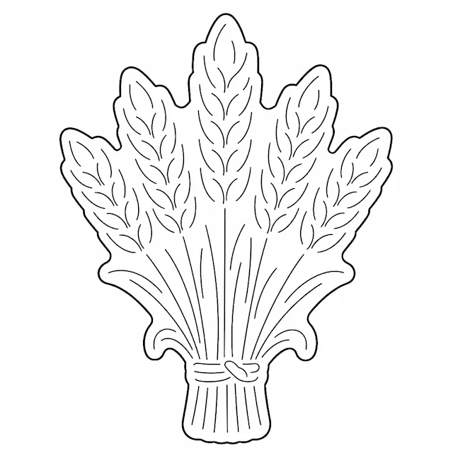 wheat Bundle Line Art cut & engrave