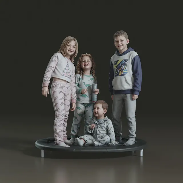Children on Trampoline