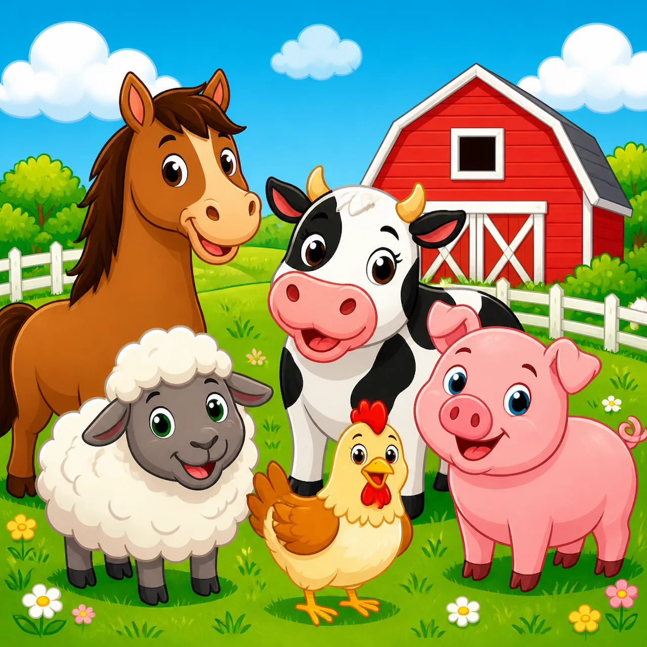 Laser cut and engrave Farm Animal Friends