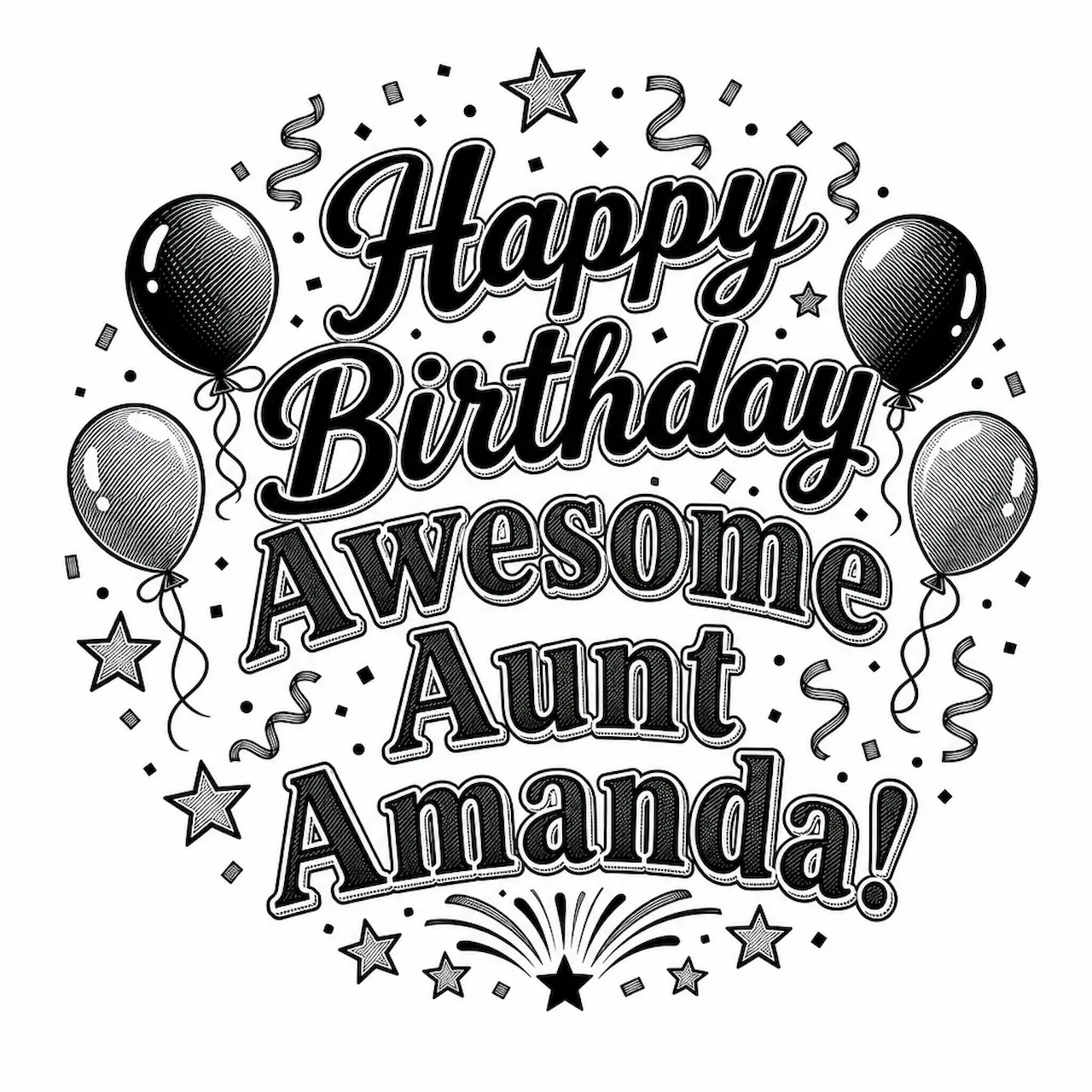 Laser cut and engrave Happy Birthday Awesome Aunt Amanda
