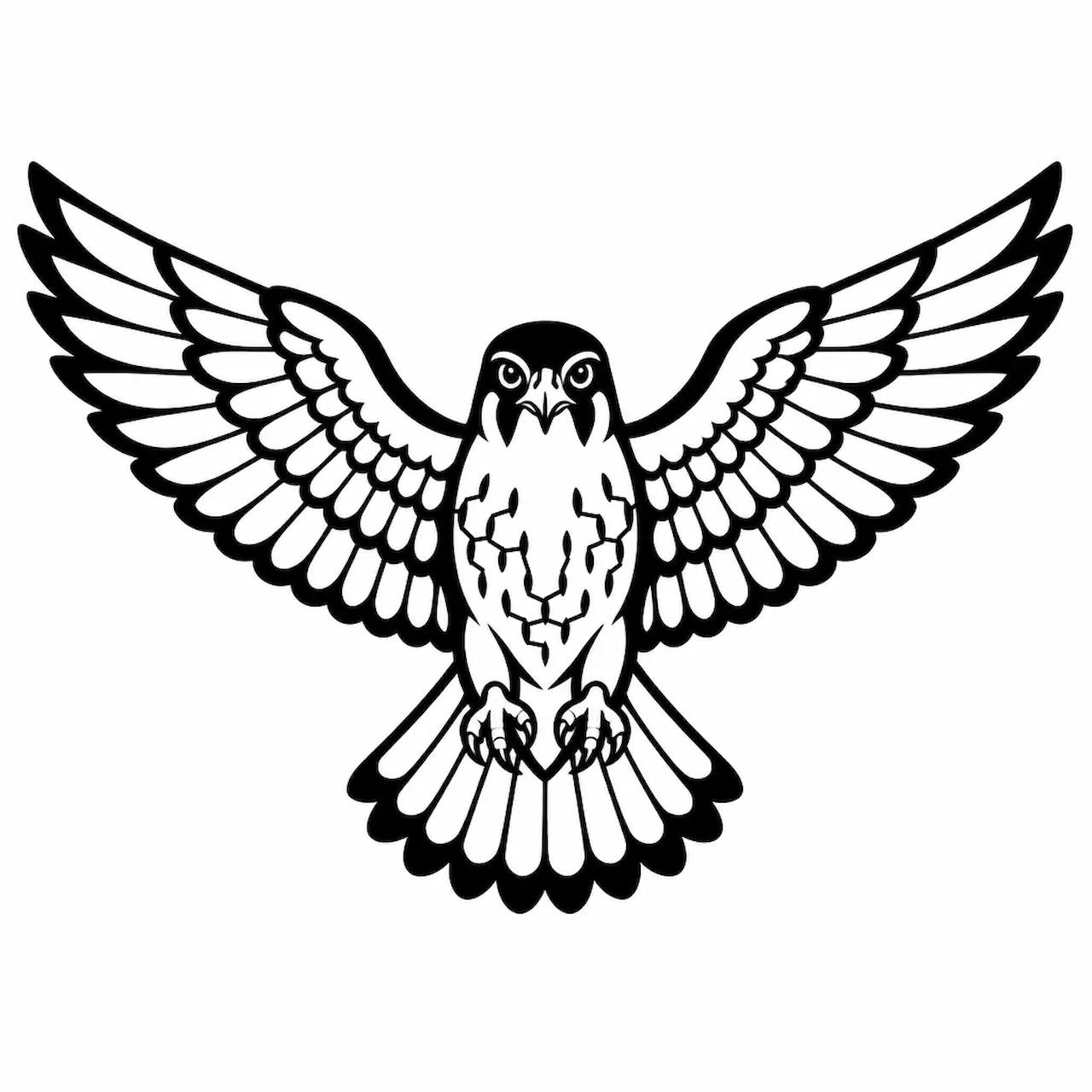 Laser cut and engrave Open-Winged Falcon