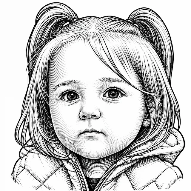 Engraved Girl Portrait