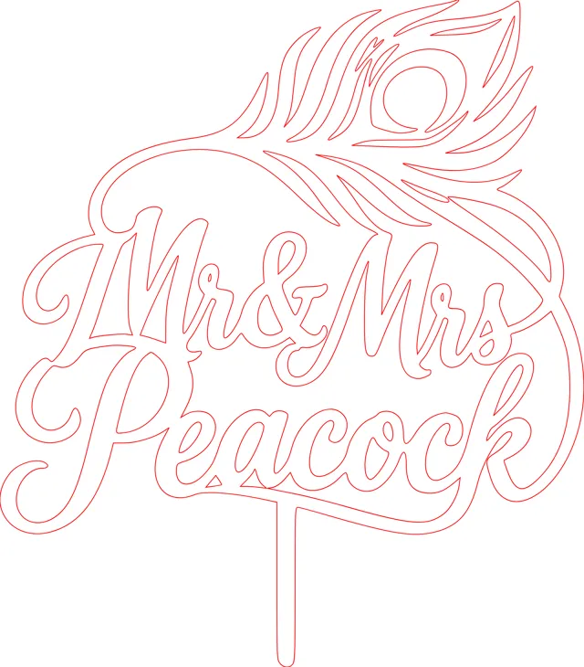 Mr & Mrs Peacock Cake Topper