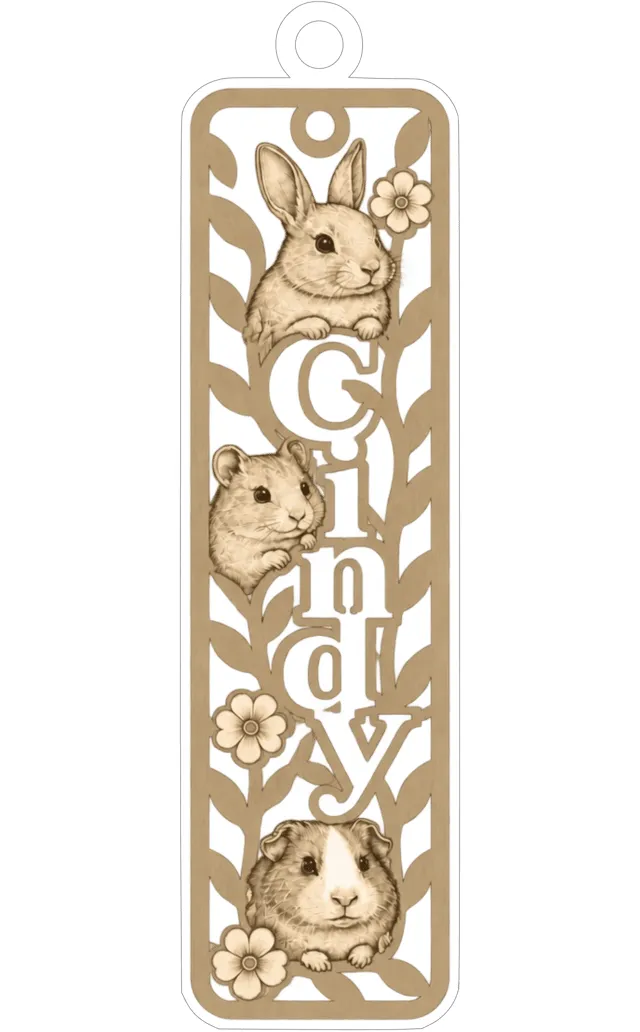 Marque-page rongeurs fleuri cindy