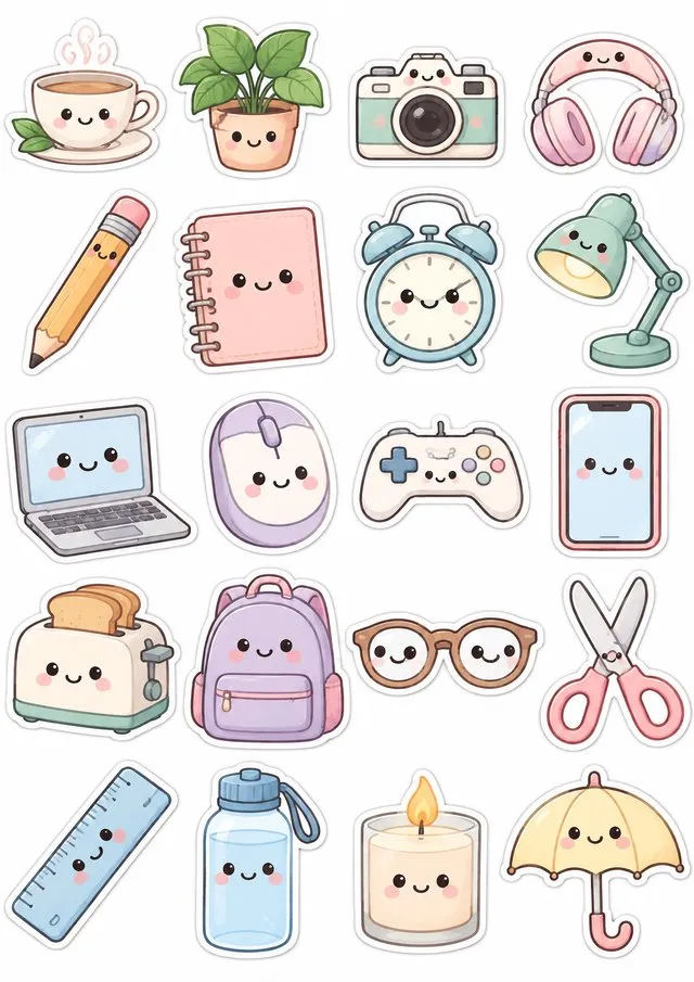 Collection d’objets kawaii