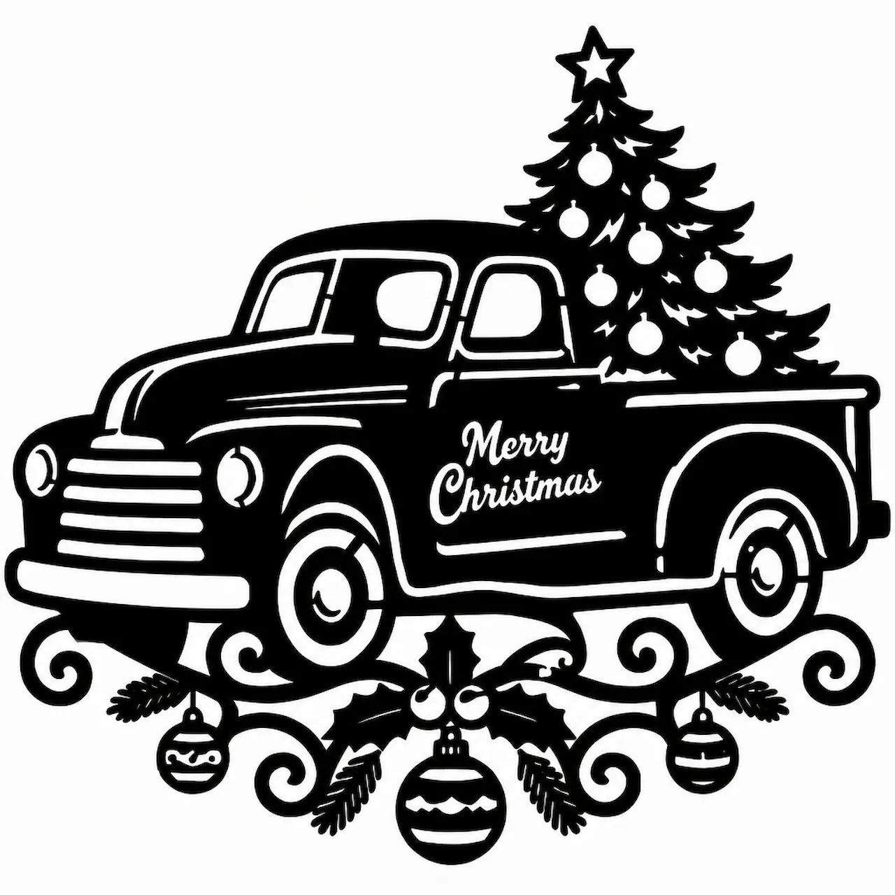 Laser cut and engrave Christmas Truck