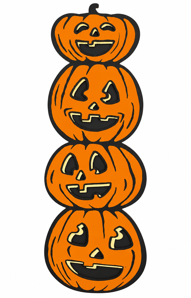 Halloween Stacked Pumpkin Porch Sign