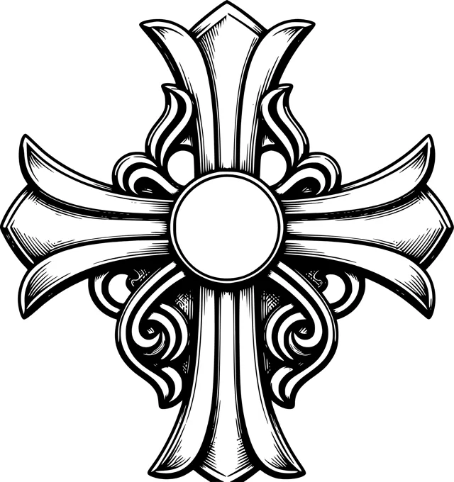 Black Cross Silhouette Pendant