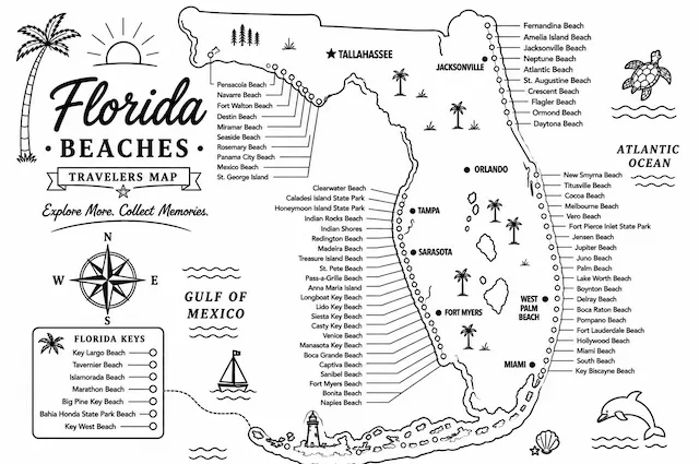 Florida Beaches Map