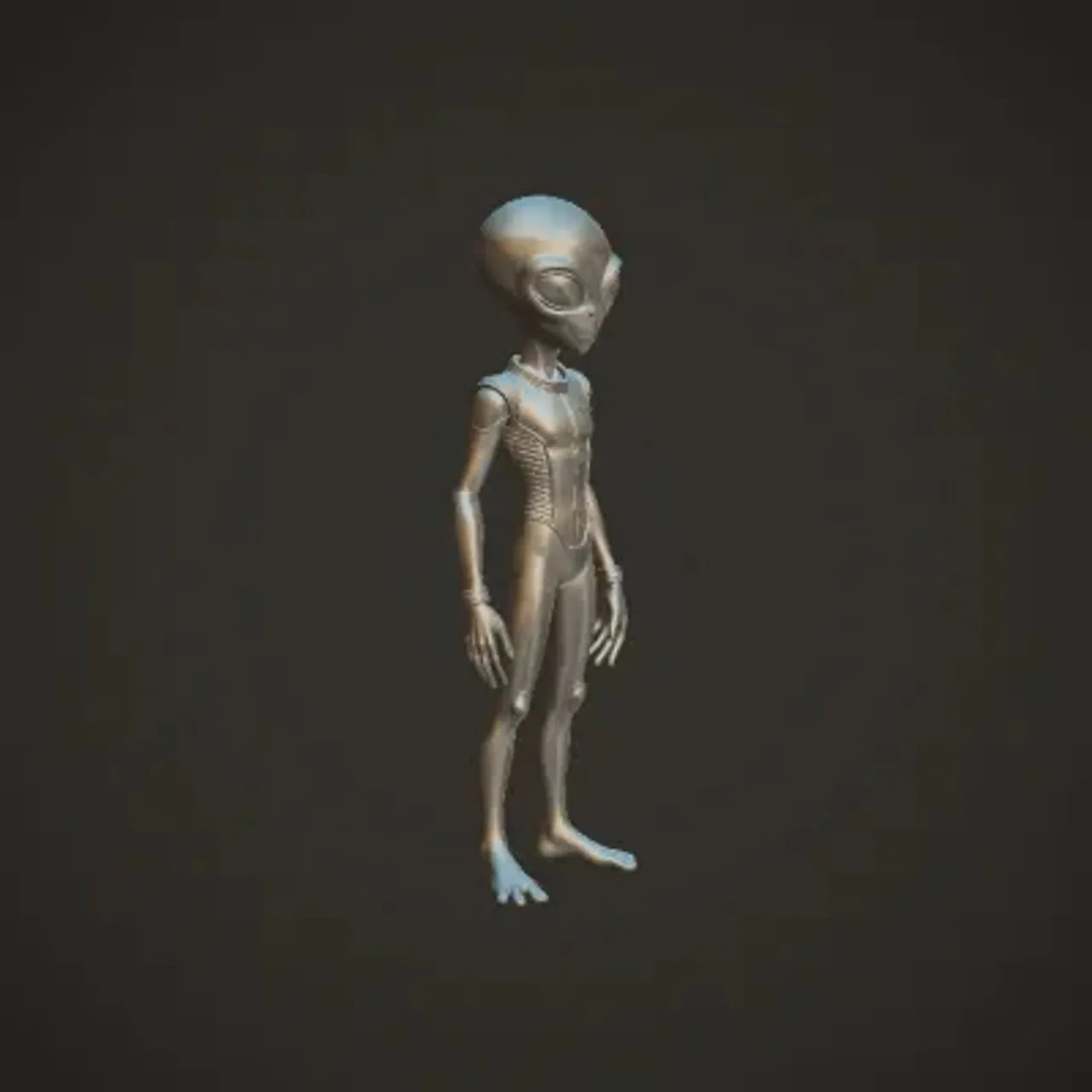 Laser cut and engrave Alien Humanoid Model