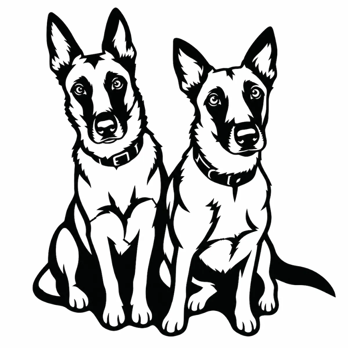 Laser cut and engrave Pair of Shepherds