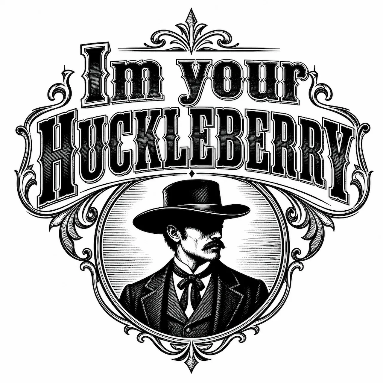 Laser cut and engrave I'm Your Huckleberry