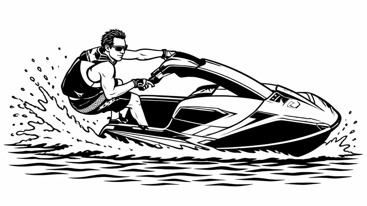 Laser cut and engrave Jet Ski Rider