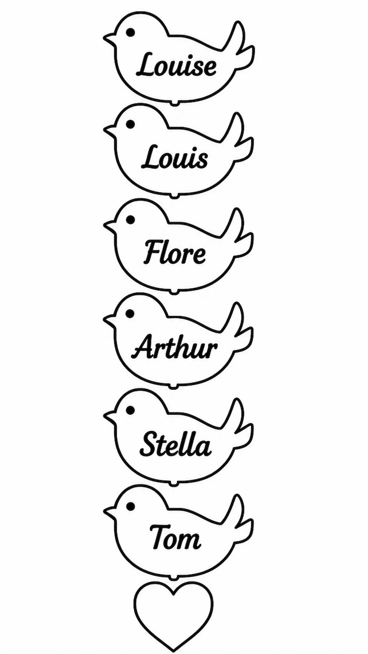 Laser cut and engrave Bird Name Tags
