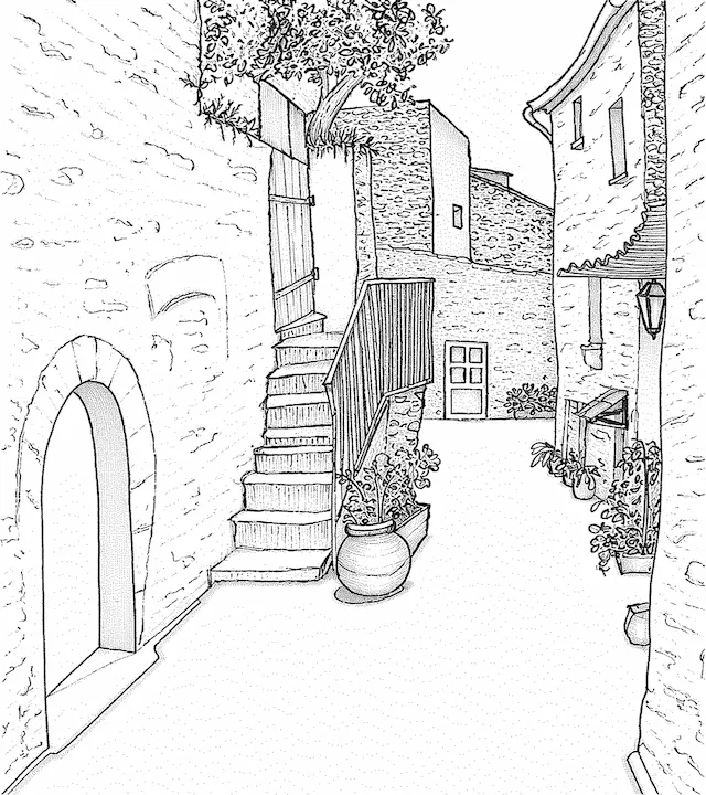 Cour intérieure ancienne