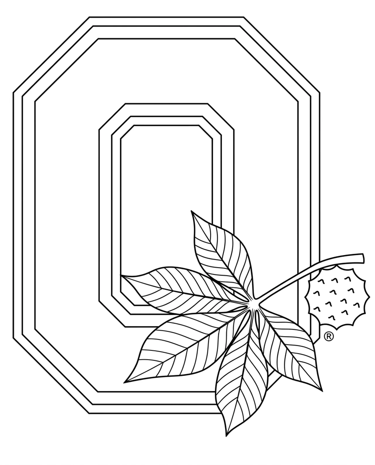 Laser cut and engrave Leafy Monogram Frame Big O
