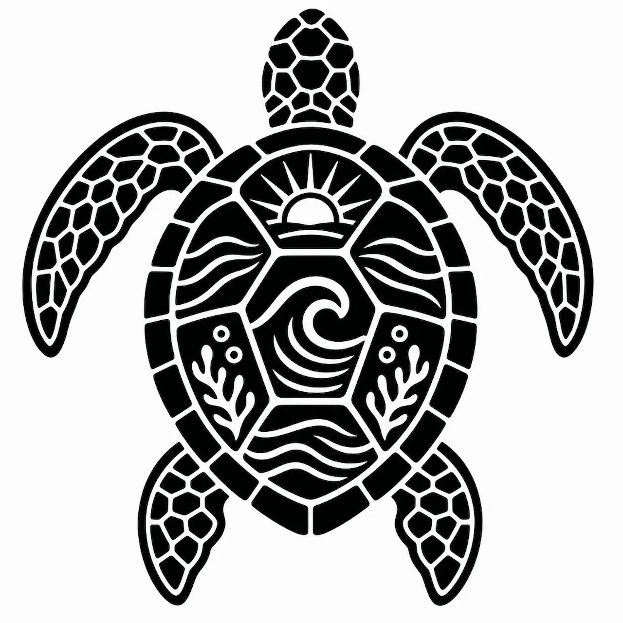 Laser cut and engrave Sea Turtle Emblem