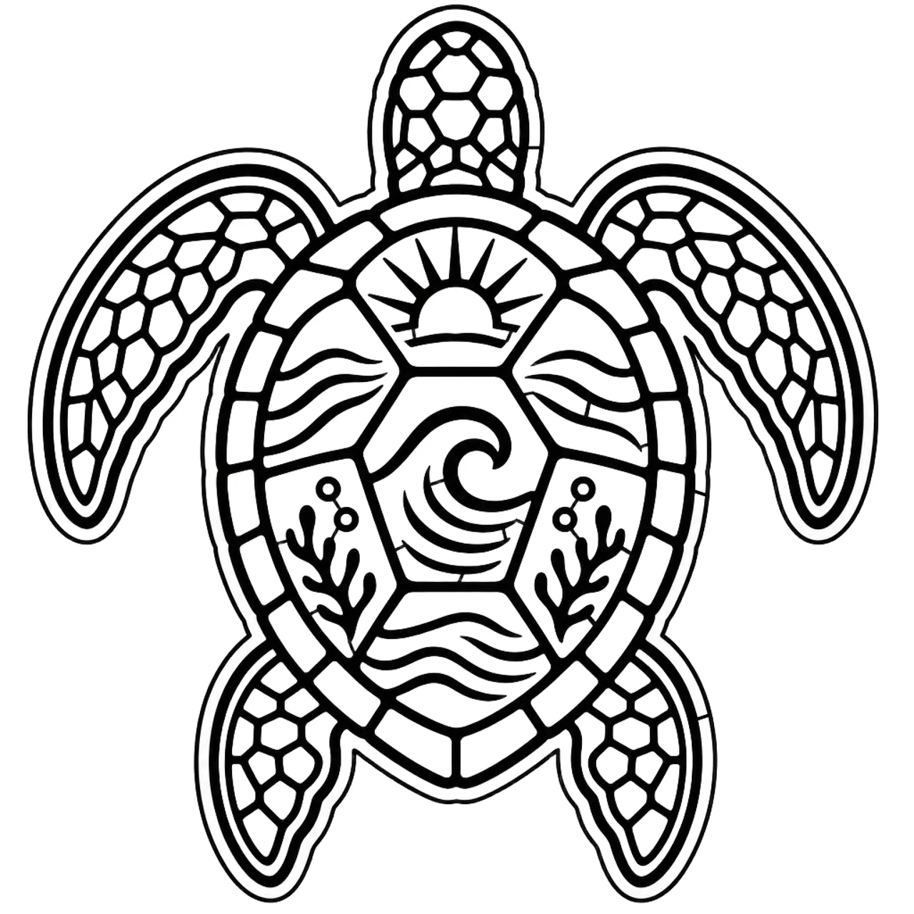 Laser cut and engrave Sea Turtle Outline