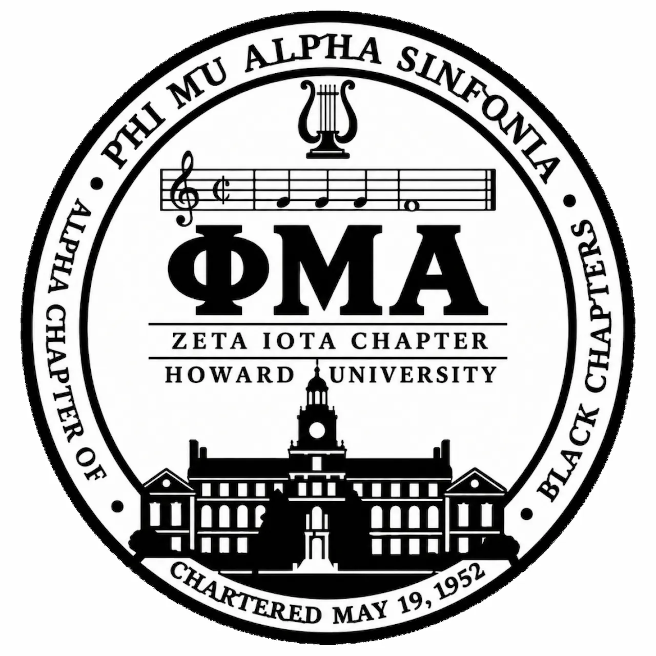 Laser cut and engrave Phi Mu Alpha Seal