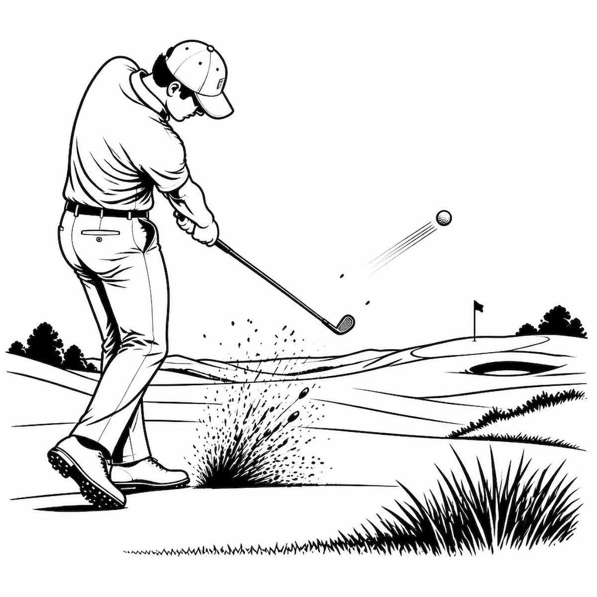 Laser cut and engrave Golfer Swinging