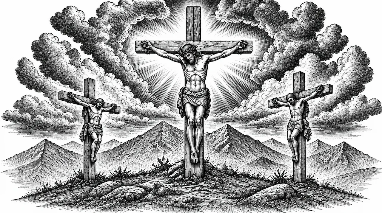 Laser cut and engrave Crucifixion at Golgotha