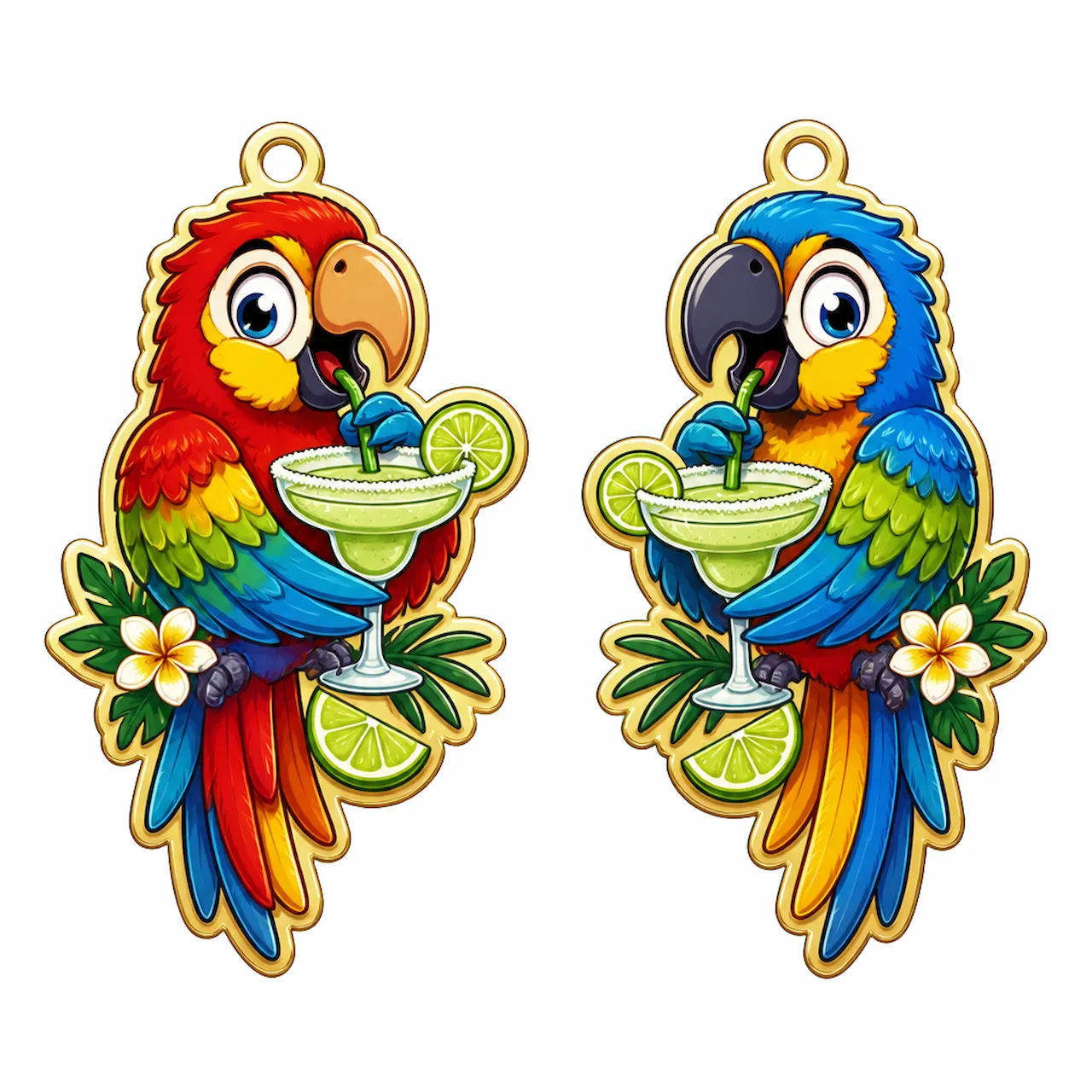 Laser cut and engrave Tropical Parrot Earrings
