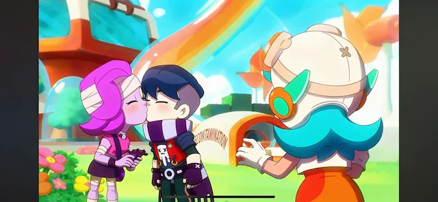 Cartoon Park Kiss
