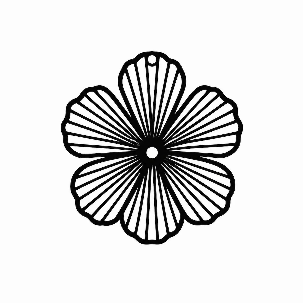 Laser cut and engrave Radiating Flower Earring