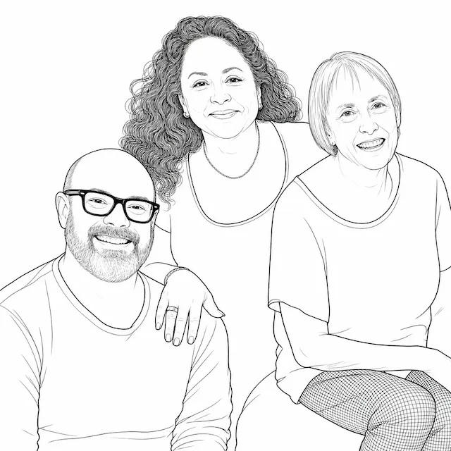 Family Portrait Line Drawing