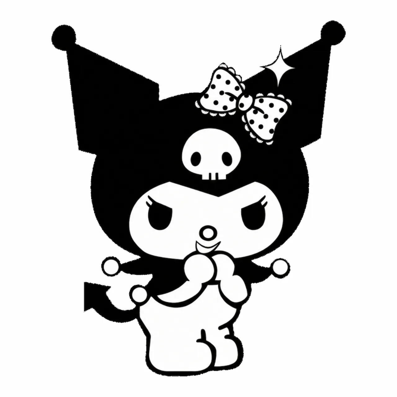 Laser cut and engrave Bow-Wearing Cartoon Cat