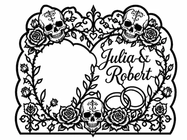 Gothic Skull Wedding Frame