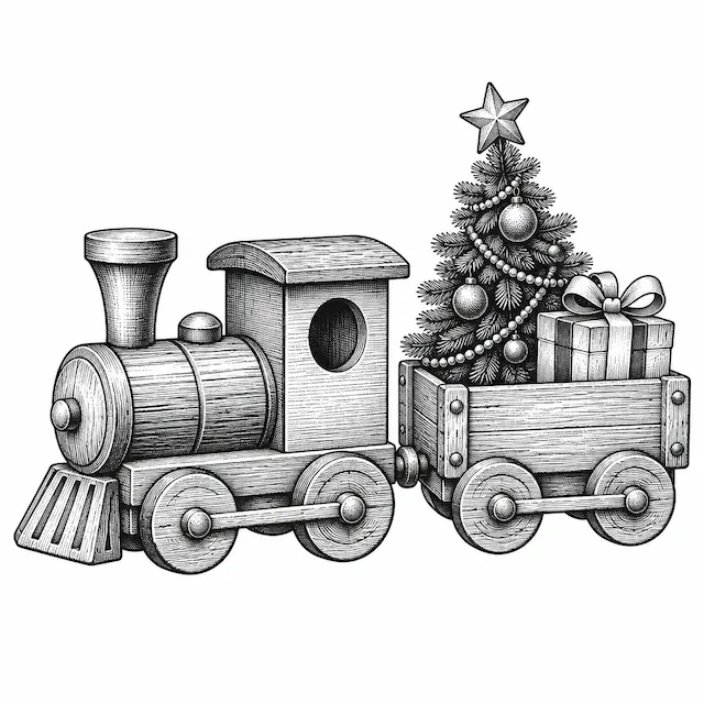 Tren navideño invernal
