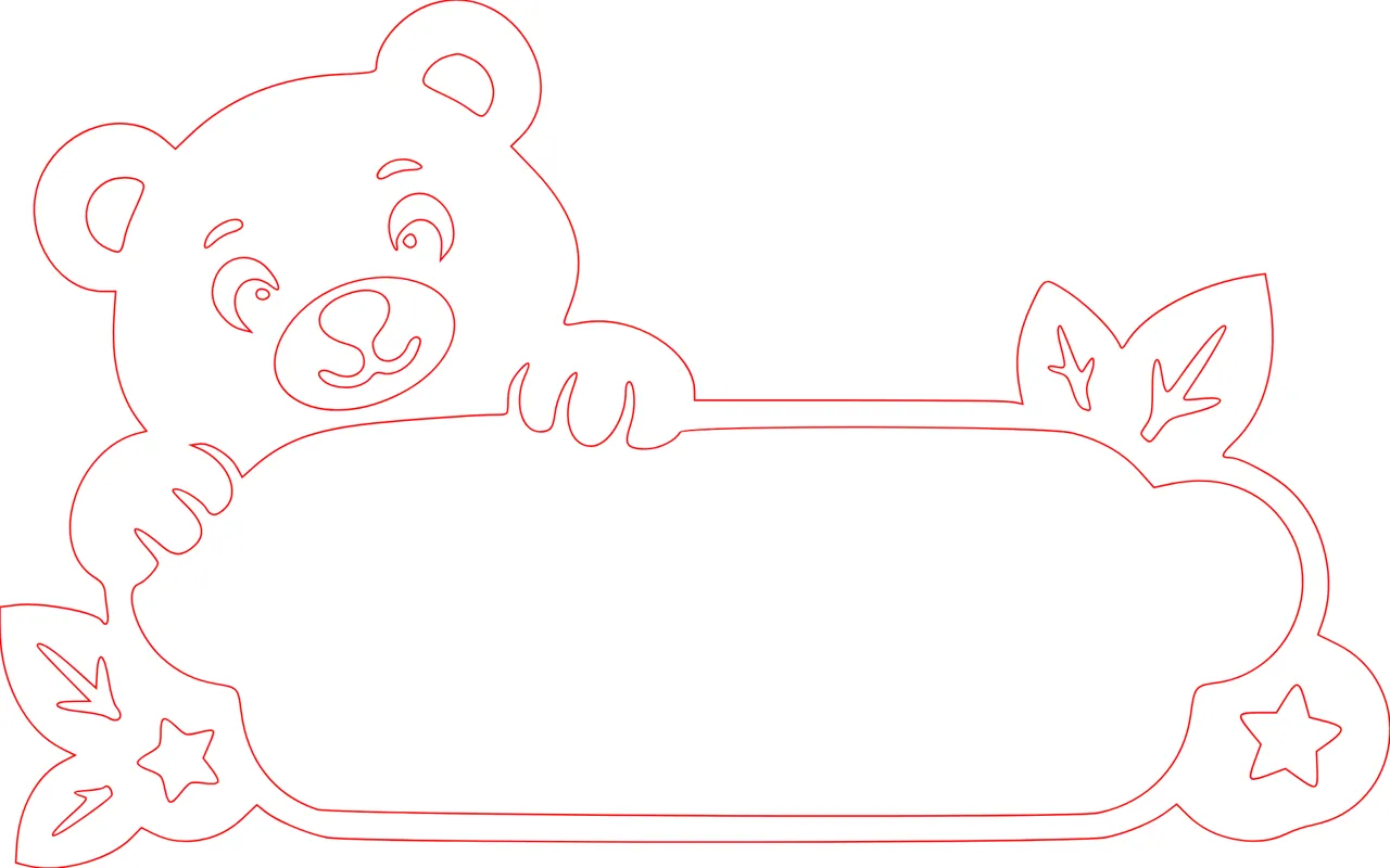 Laser cut and engrave Teddy Bear Nameplate