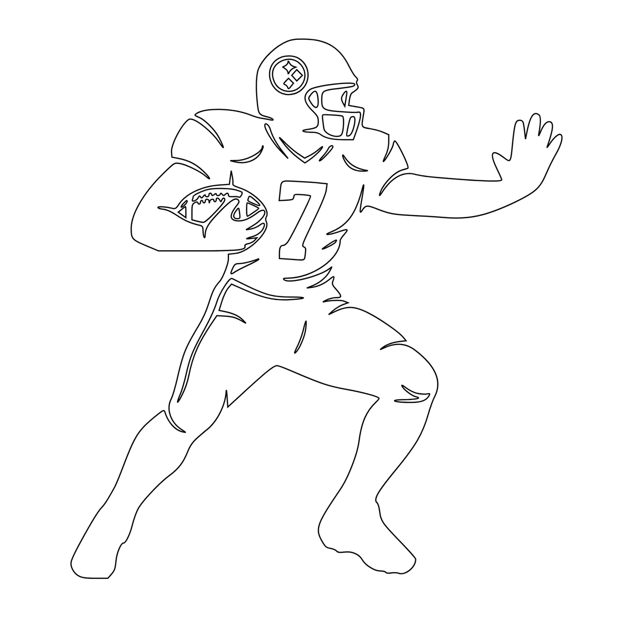 Laser cut and engrave Football Quarterback Silhouette