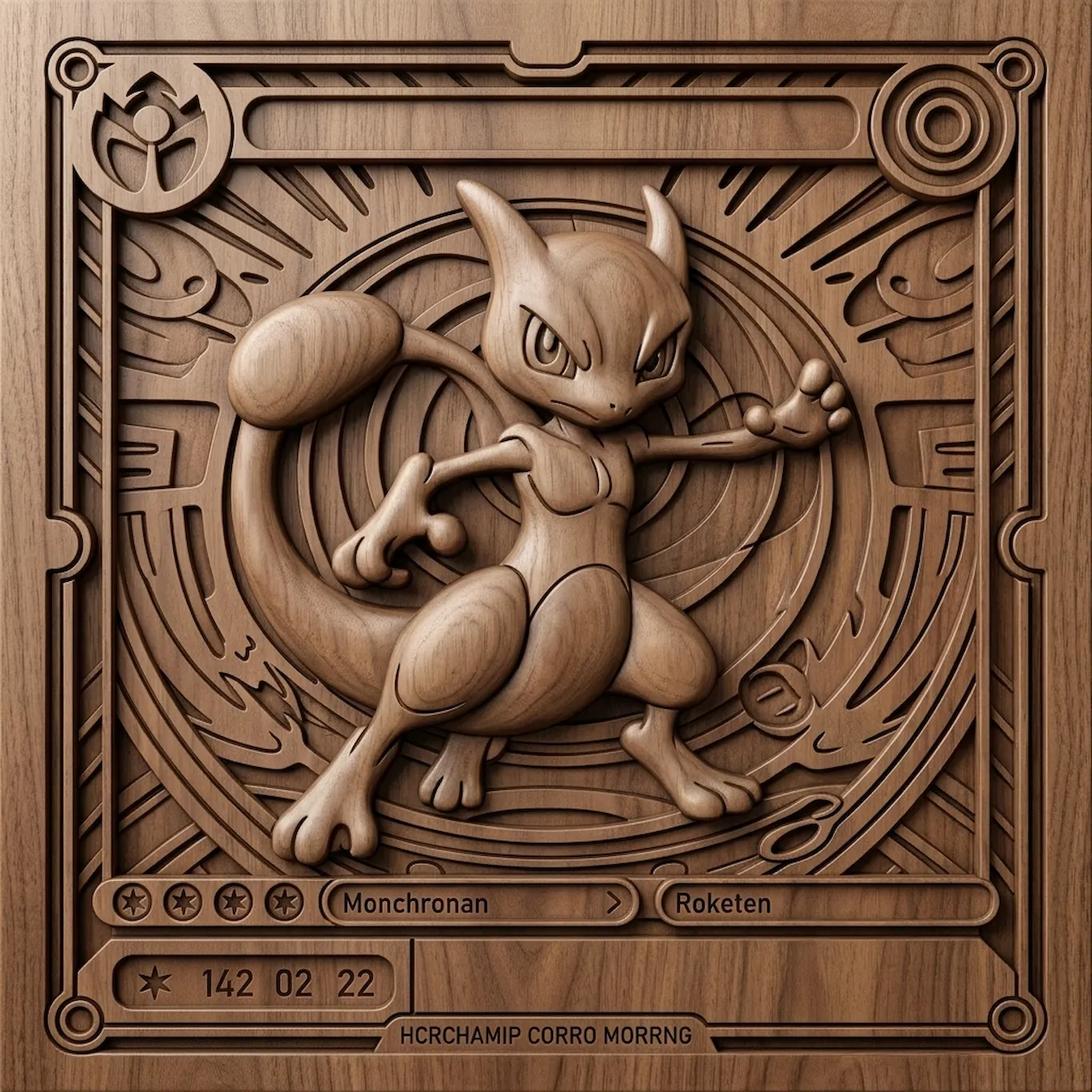 Laser cut and engrave Placa de criatura fantástica