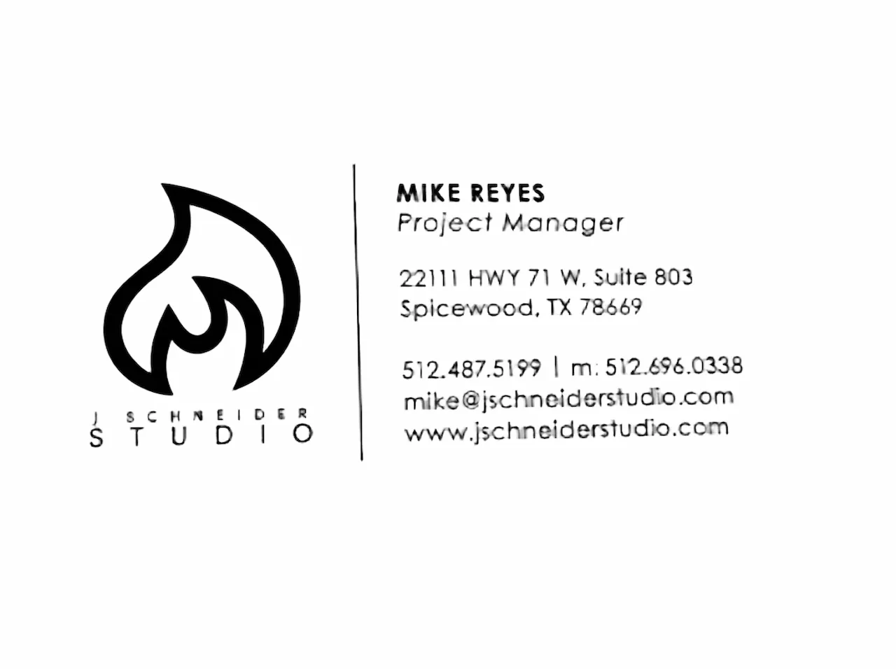 Laser cut and engrave Schneider Studio Business Card