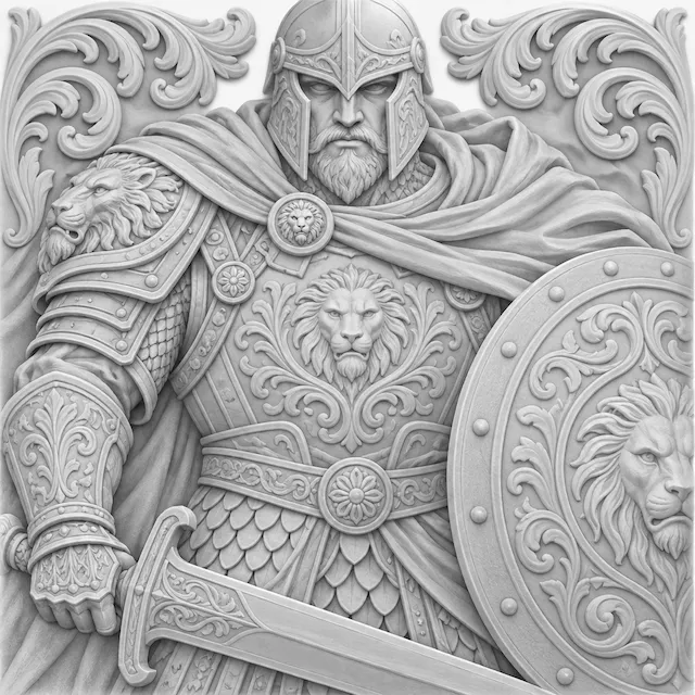 Lion Warrior Relief