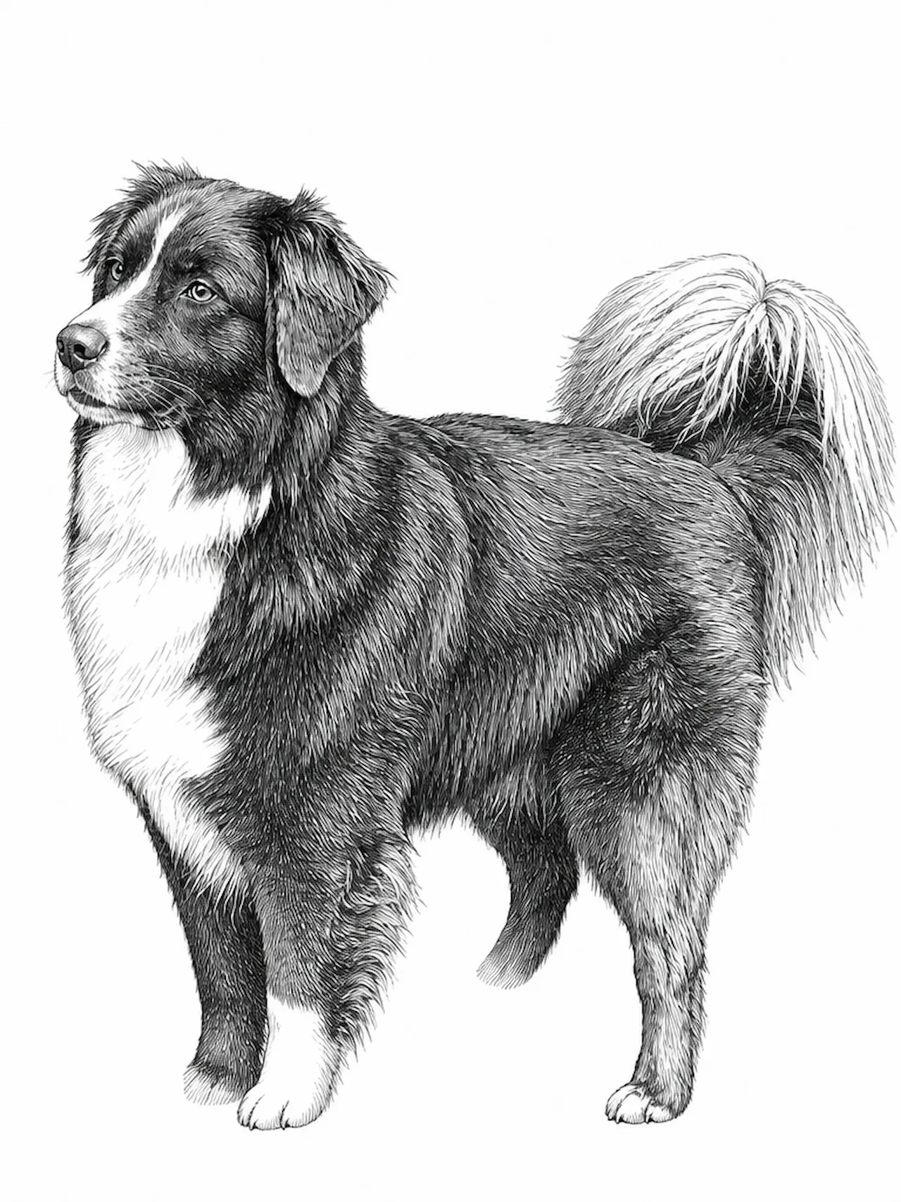 Laser cut and engrave Pen-Line Dog Portrait
