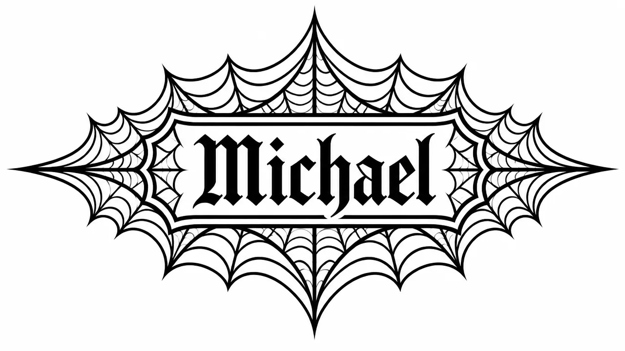 Laser cut and engrave Michael Gothic Spiderweb