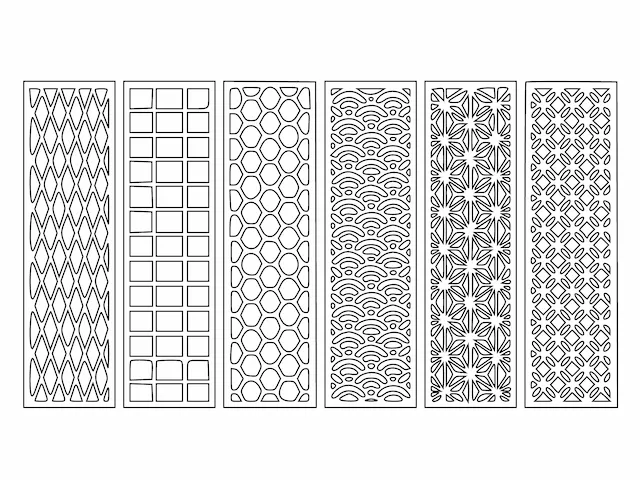 Moss d-shape pole decorative cut patterns
