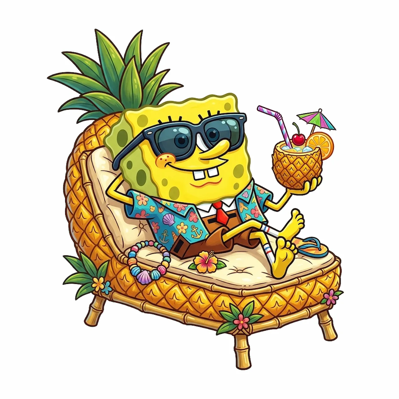 Laser cut and engrave SpongeBob Tropical Vacation