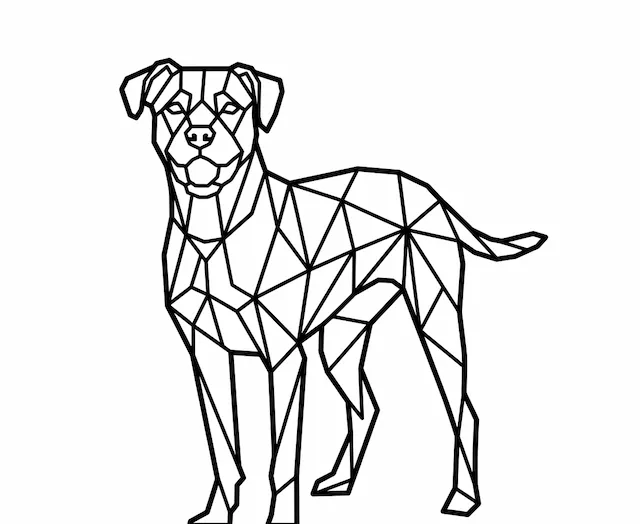 Low-Poly Dog Wireframe